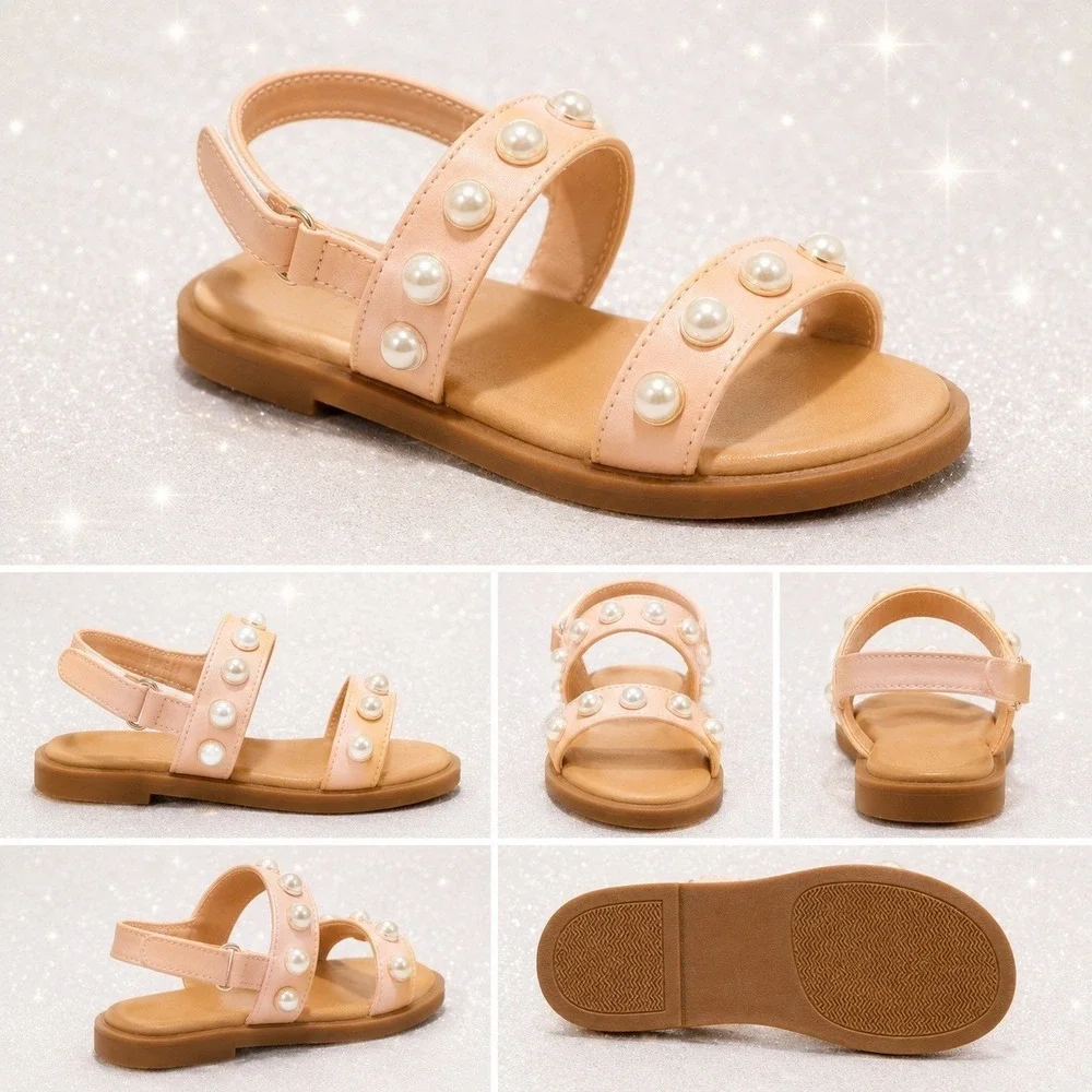 Big Girl Sandals Cat & Jack Eve Pearl Blush 4 New With‎ Tags